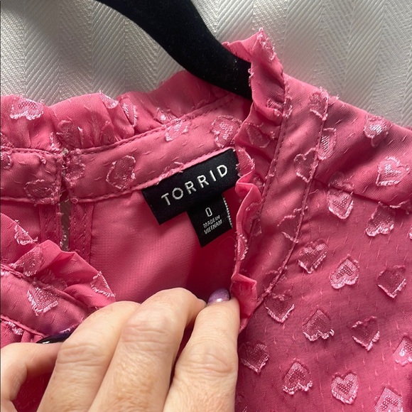 Torrid Pink Ruffled Blouse - Picture 5 of 6